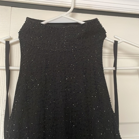 Special Occasion Black Beaded Maxi Halter Top Dress - Picture 7 of 7